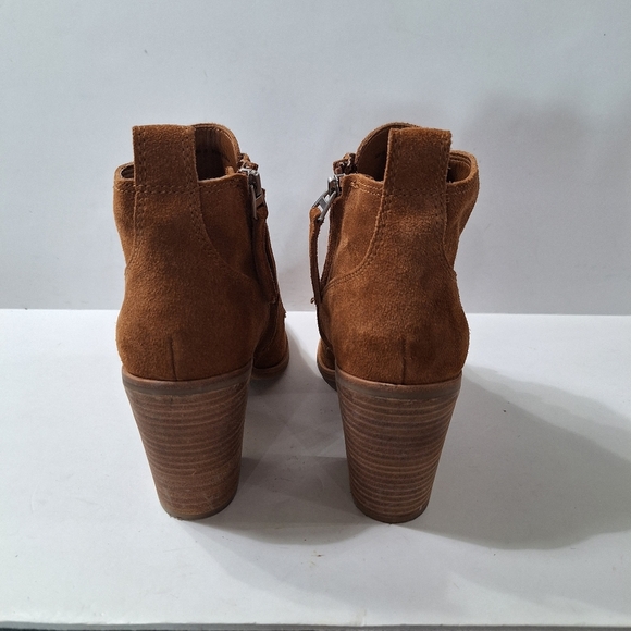 Dolce Vita Brown Classic Preppy Suede Side Zip Lace Up Block Heel Boots Size 10 - Picture 8 of 13